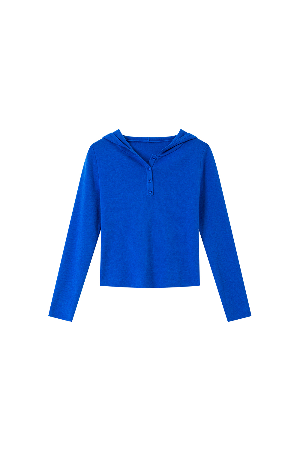 Wool-Blend Hooded Longline Knit Top-VIMLYSTORE