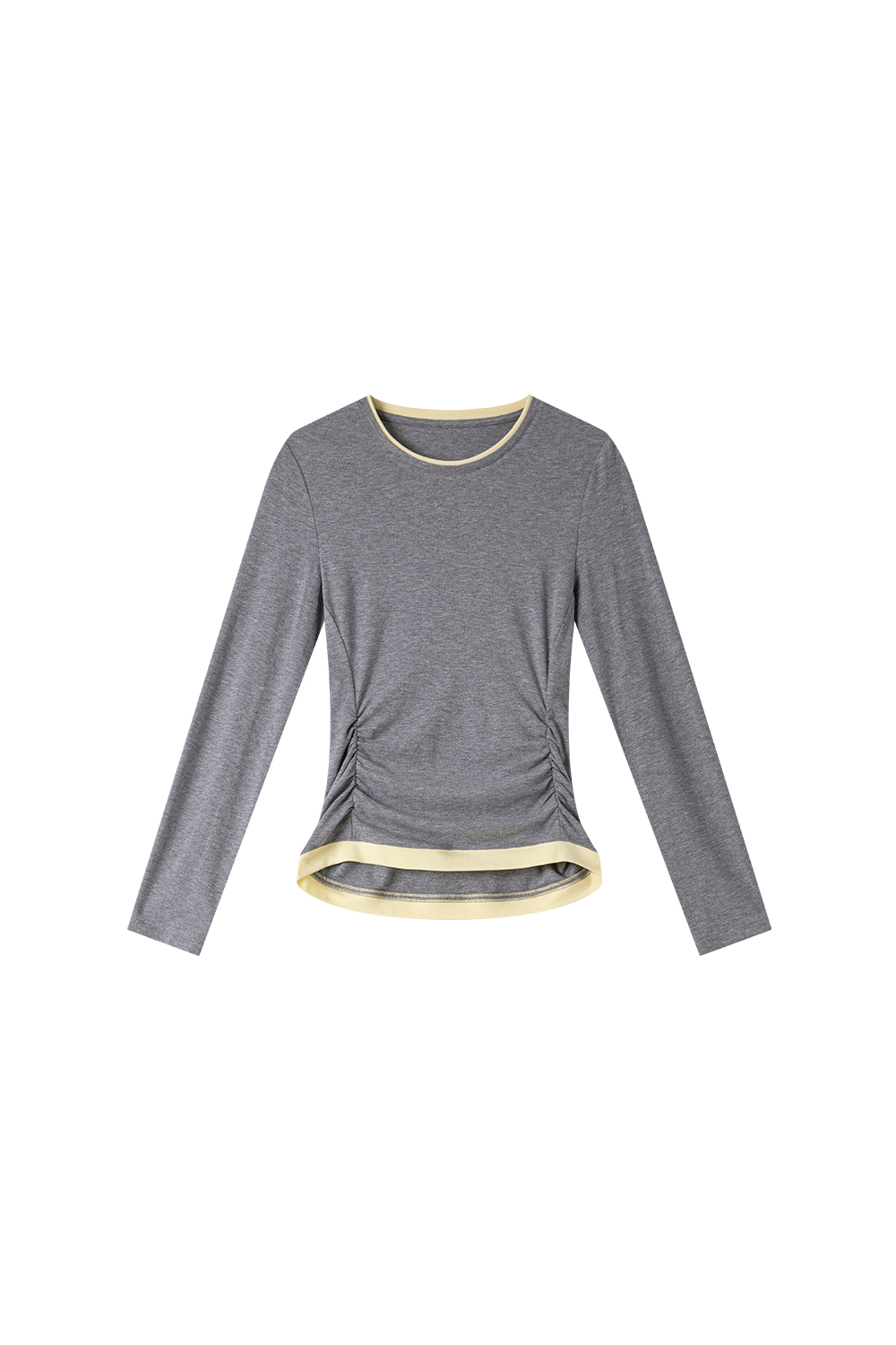 Fake Two-Piece Waist-Tying Long Sleeve T-Shirt-VIMLYSTORE