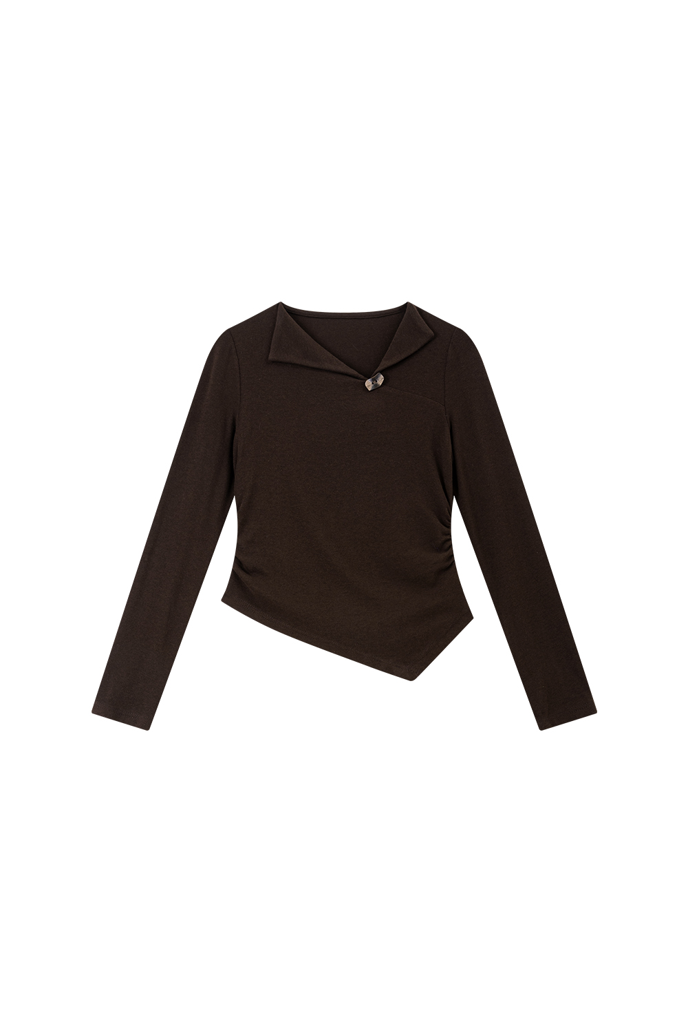 Asymmetric Notched Collar Fitted Top-VIMLYSTORE