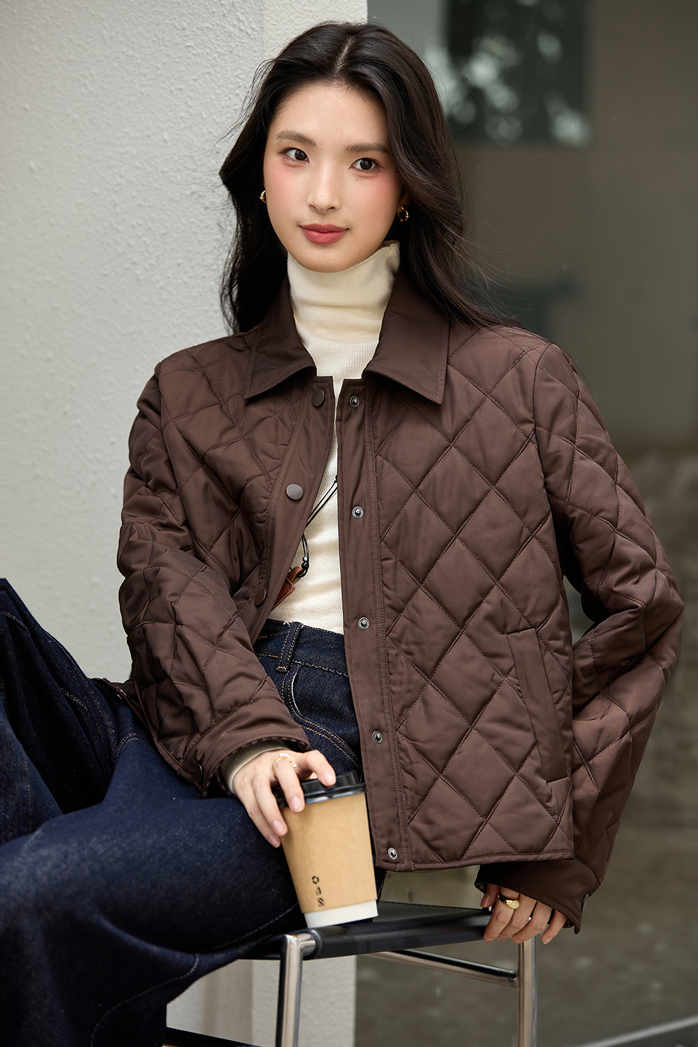 Retro casual quilted cotton jacket-VIMLYSTORE