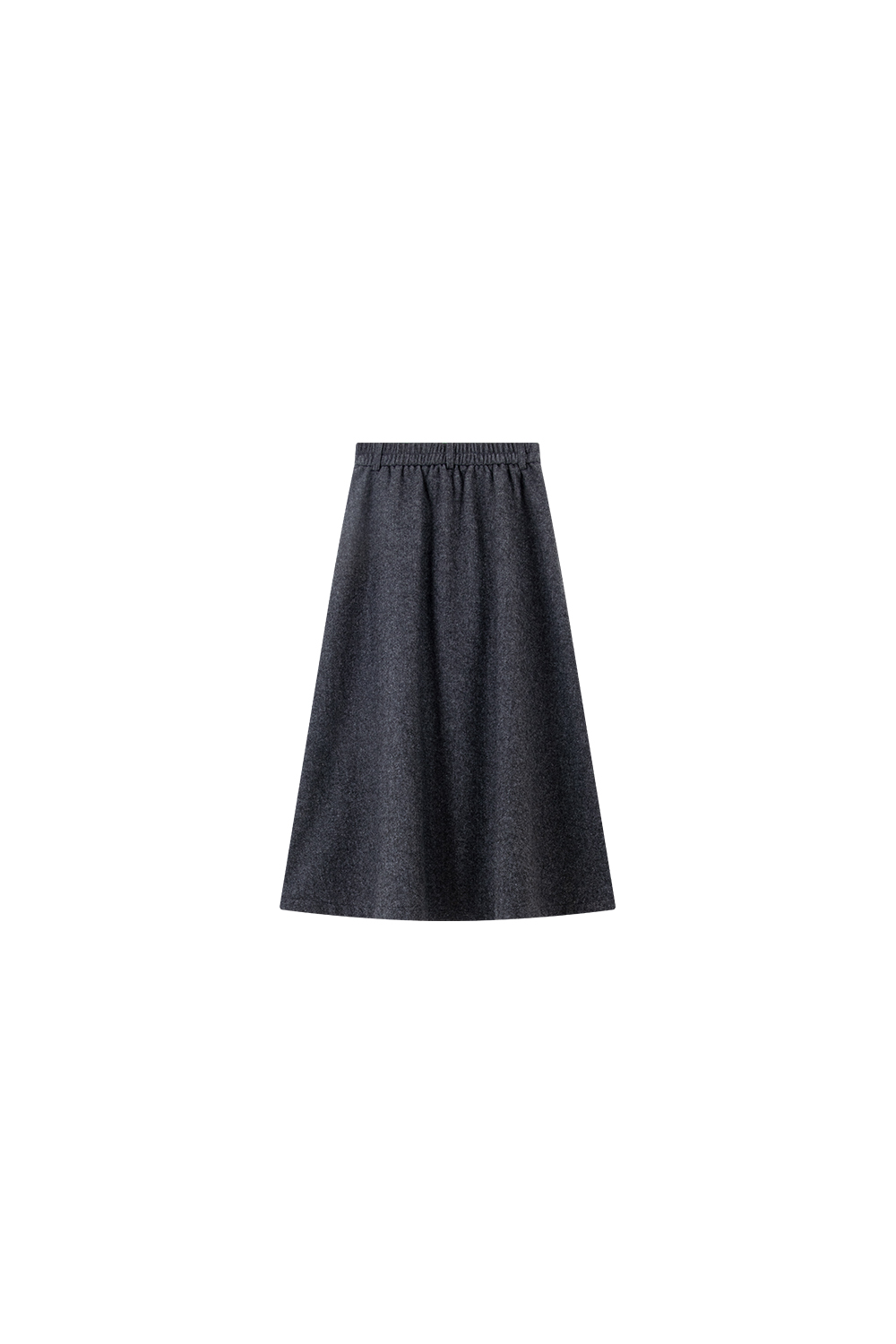 Flecked Gray Woolen Midi Skirt