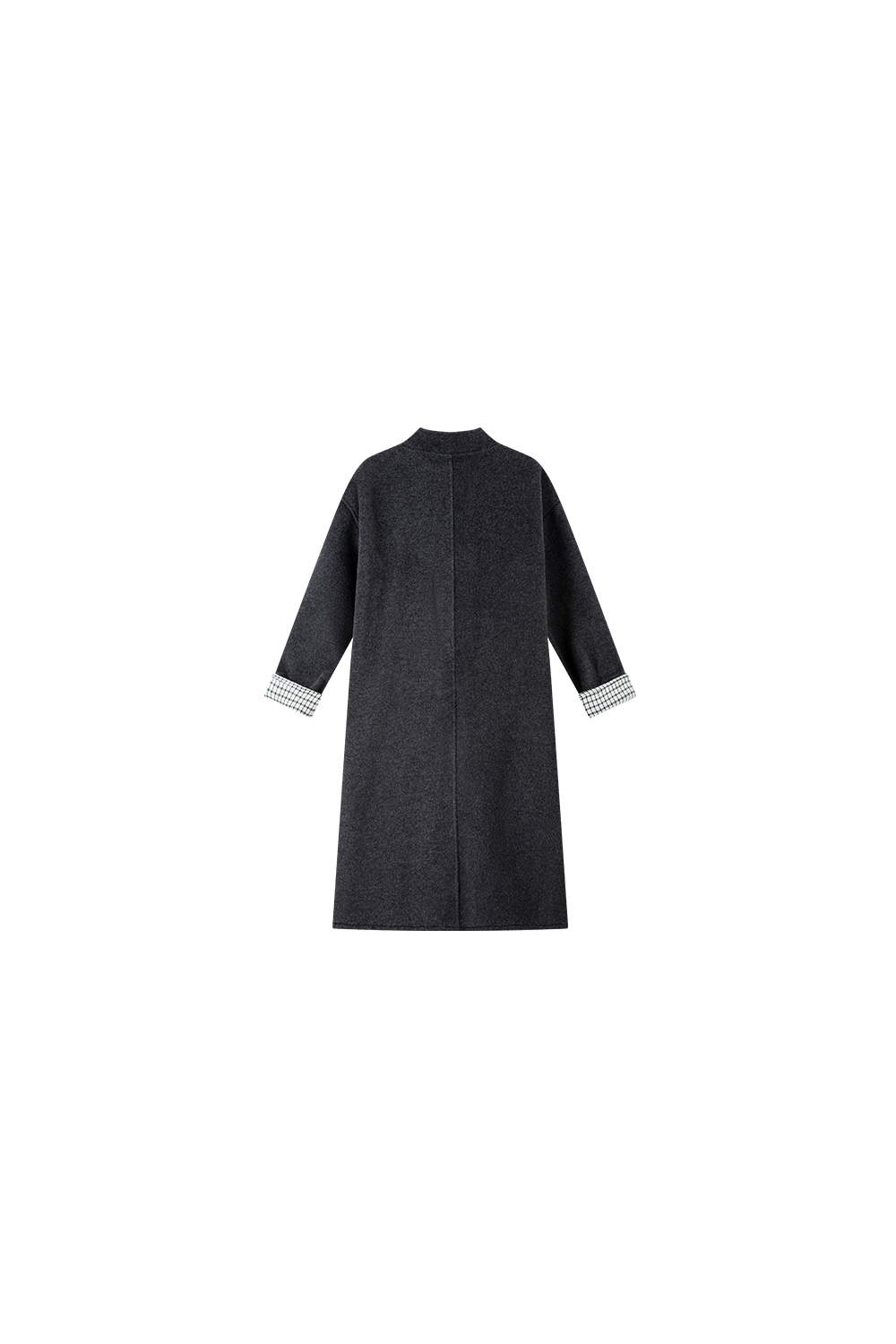 Stand-up Collar Double-faced Wool Coat
