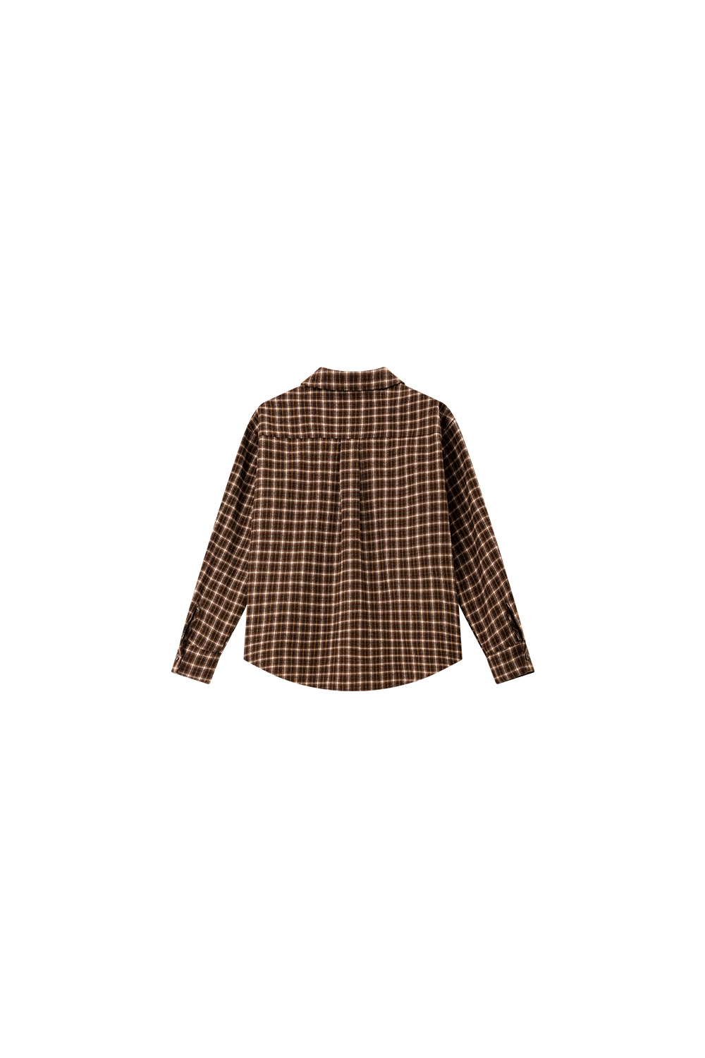 Brown Lapel Checkered Shirt