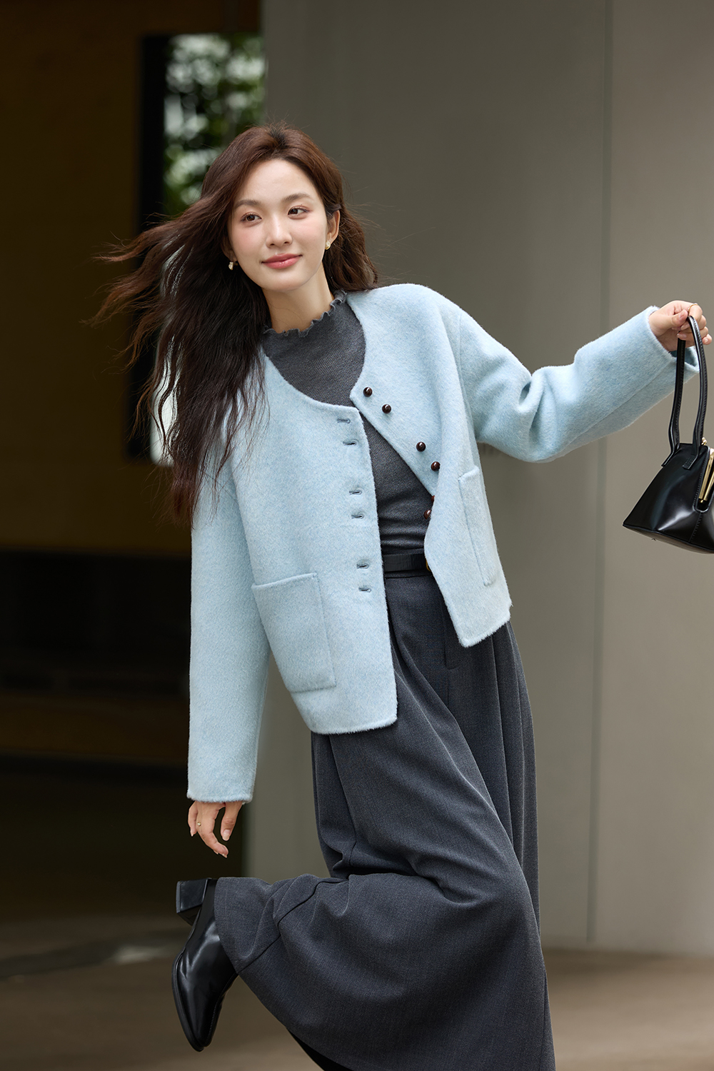 Elegant double-sided wool coat