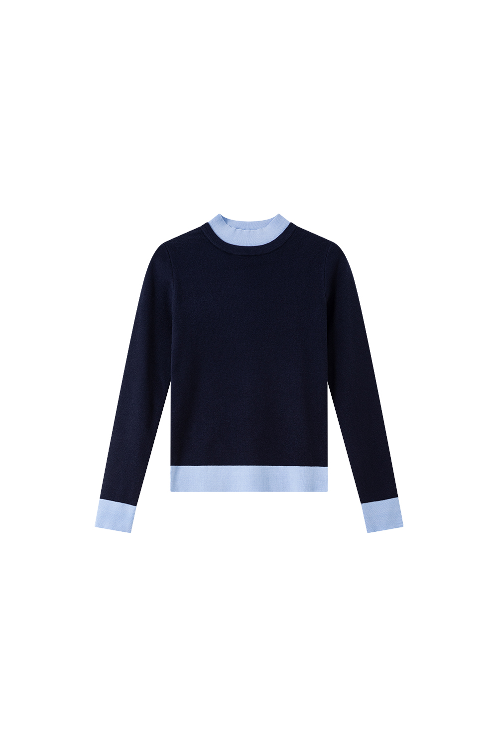 High Neck Color-Block Slimming Versatile Base Layer Knit Top-VIMLYSTORE