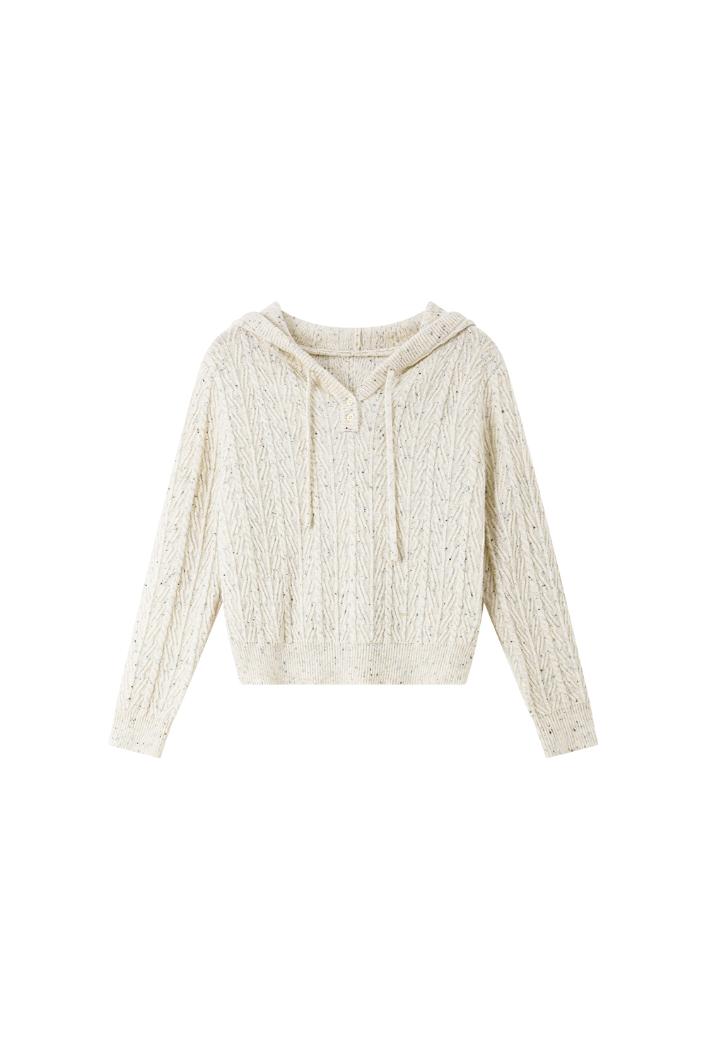 Soft Cable Hooded Long Sleeve Knit Sweater-VIMLYSTORE