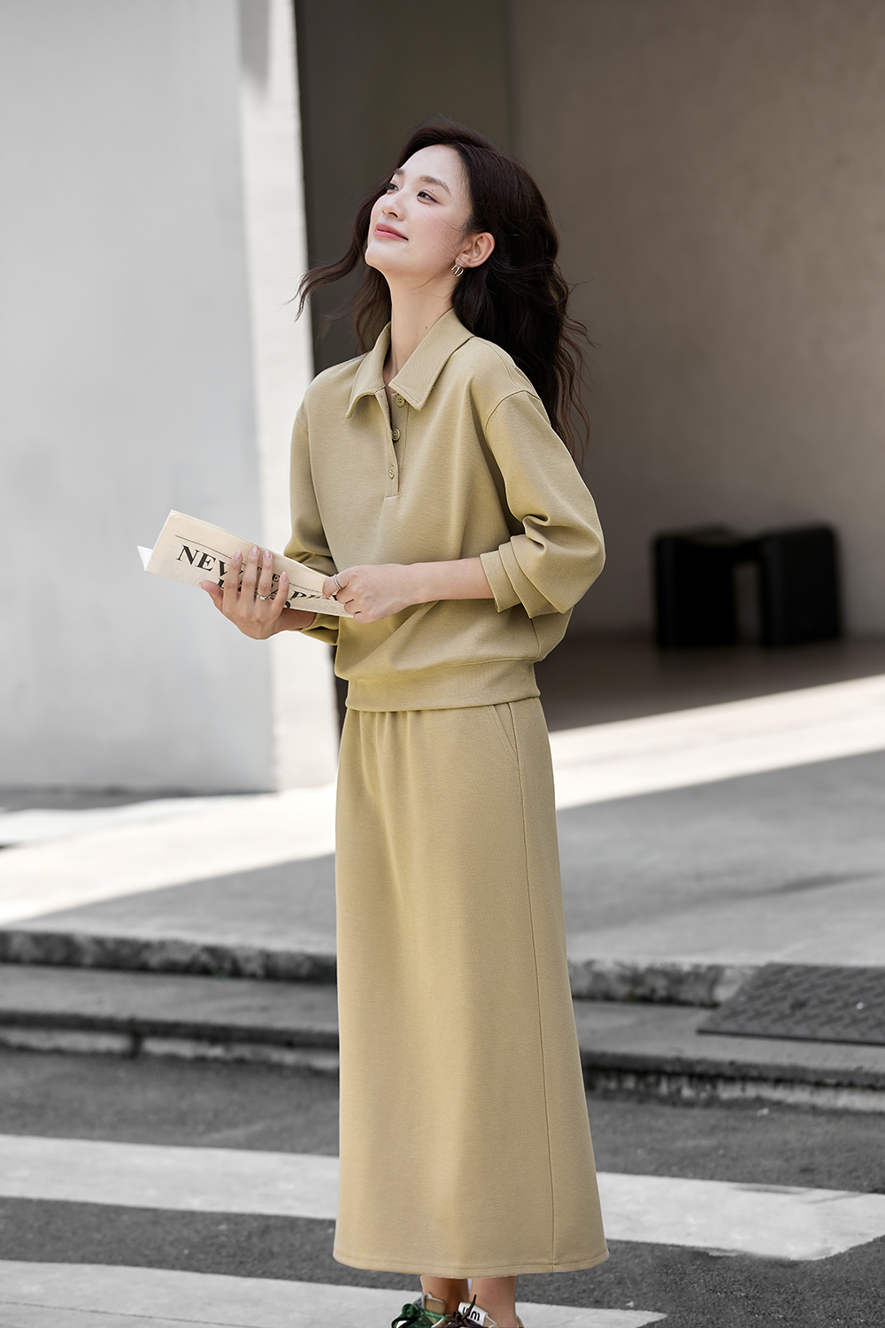 Oversized Shirt & Skirt Loungewear Set-VIMLYSTORE