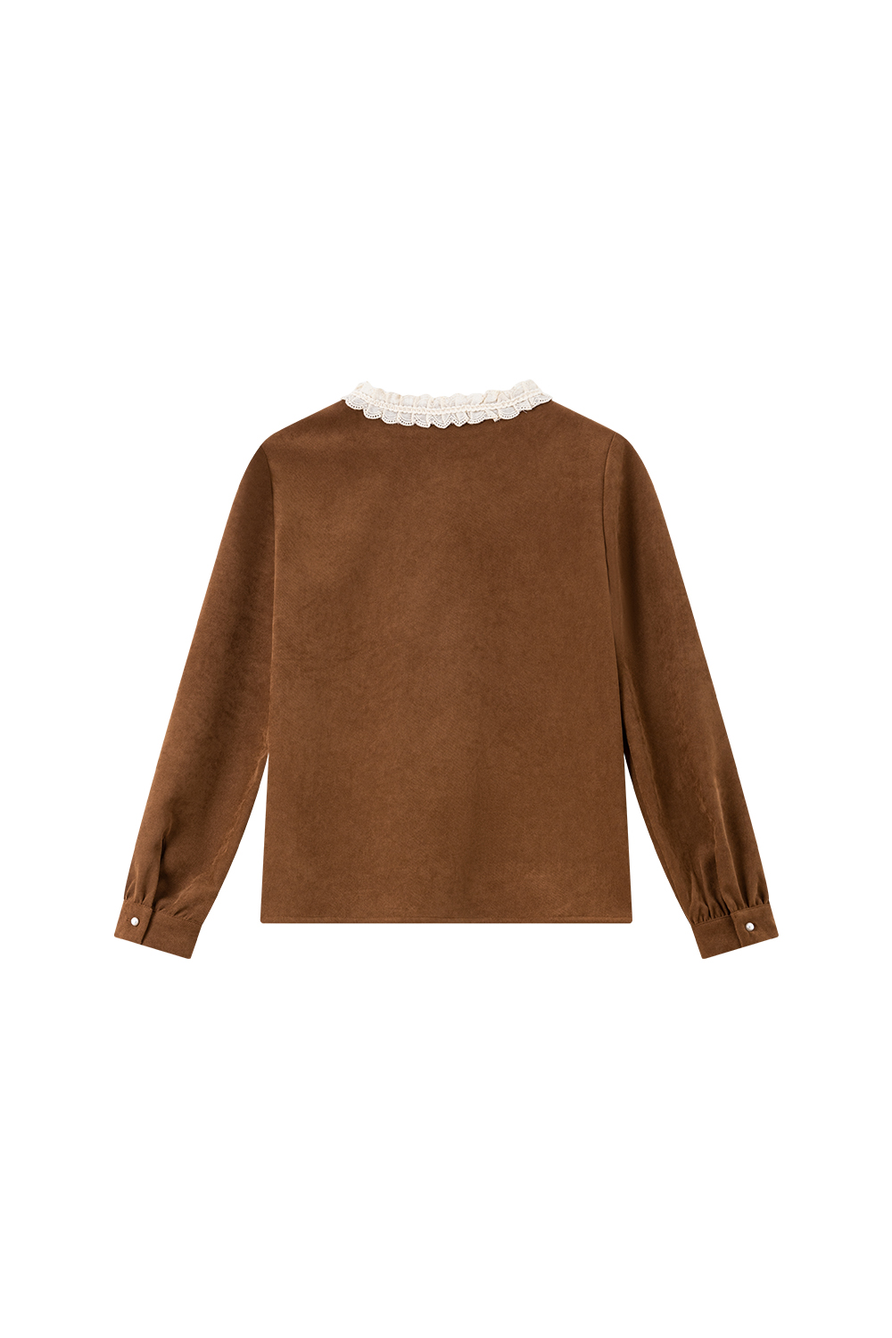 Corduroy Shirt with Lace Trim-VIMLYSTORE