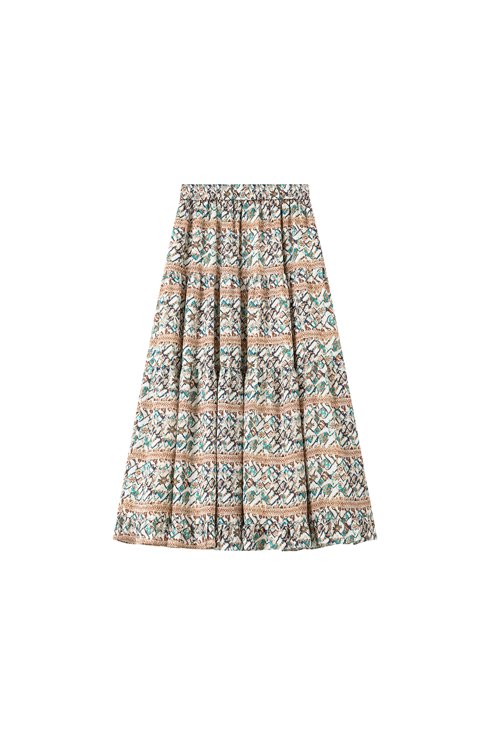 Vacation Style Floral Print Tiered Skirt-VIMLYSTORE