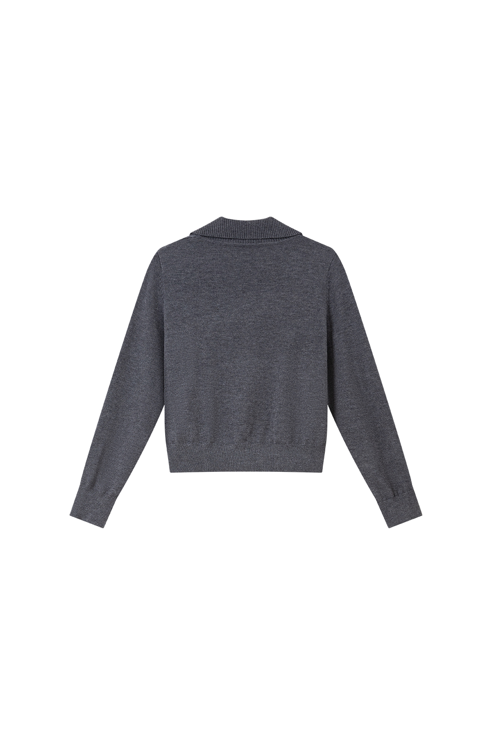 Color Block Zipper Lapel Knit Set-VIMLYSTORE