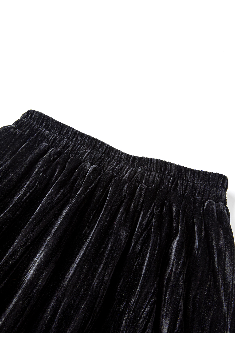 Black Multi-Layer Split Velvet Loose Large Hem Skirt-VIMLYSTORE