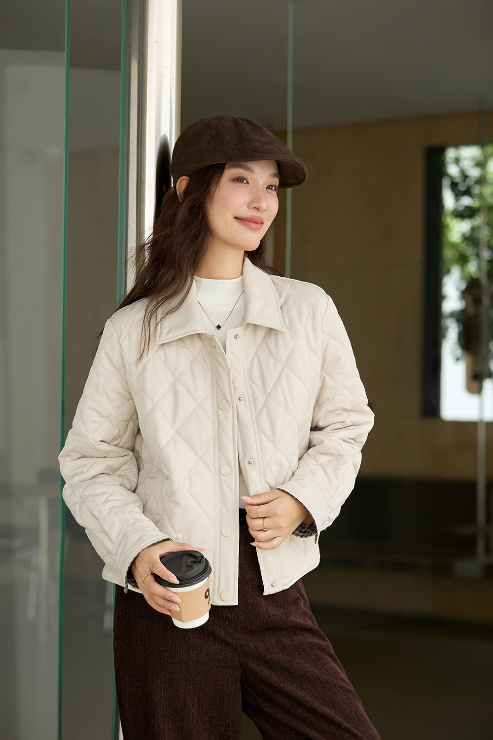 Retro casual quilted cotton jacket-VIMLYSTORE