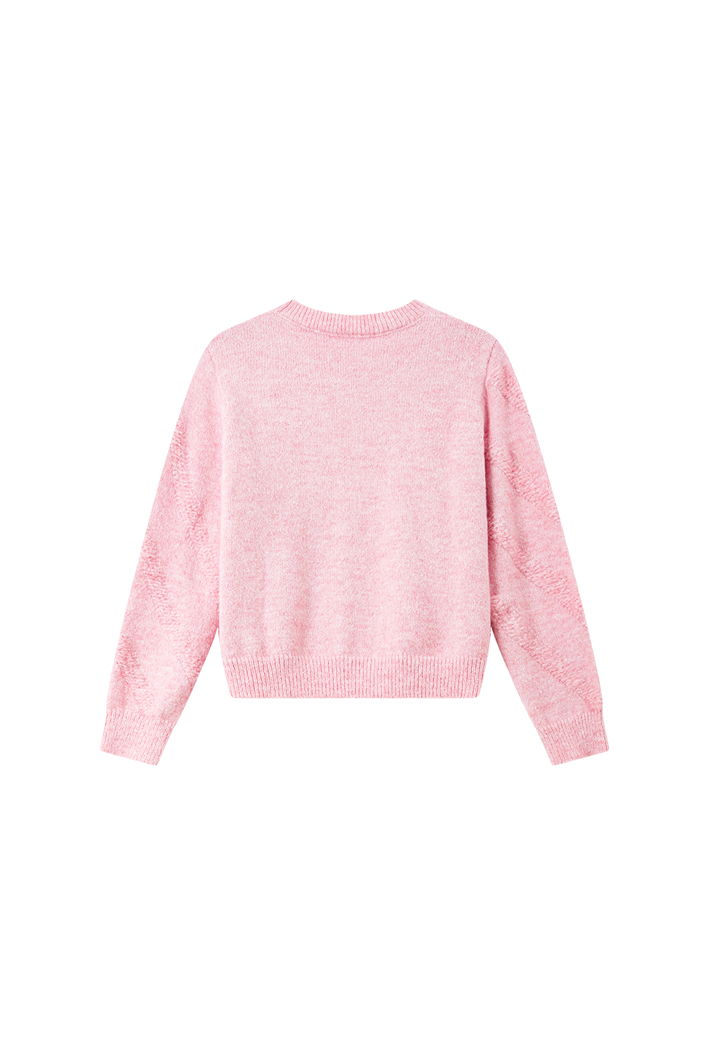 Soft Round Neck Textured Knit Sweater-VIMLYSTORE