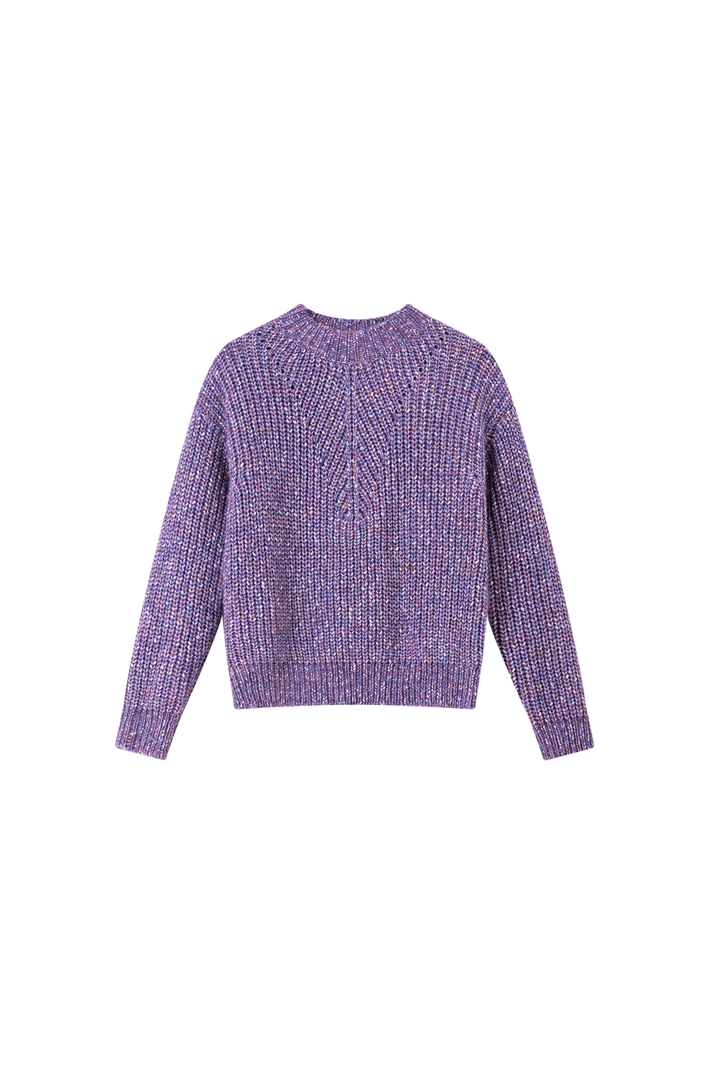 Purple French Cut-Out Crewneck Sweater