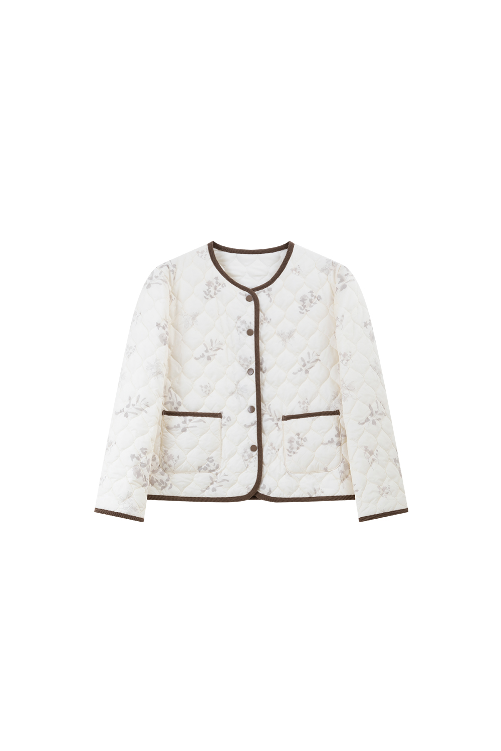 Apricot Printed Short Cotton Padded Jacket