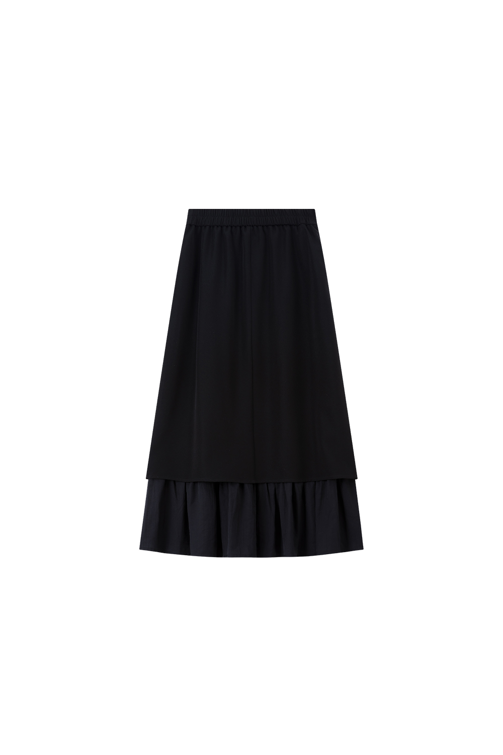 French-Style Paneled Wool Blend Midi Skirt