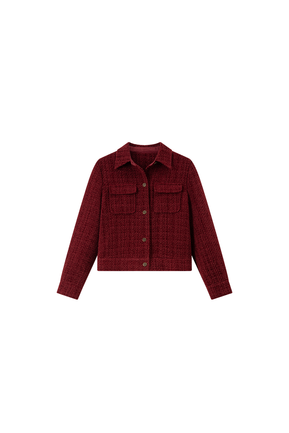 Red Lapel Short Wool Blend Jacket