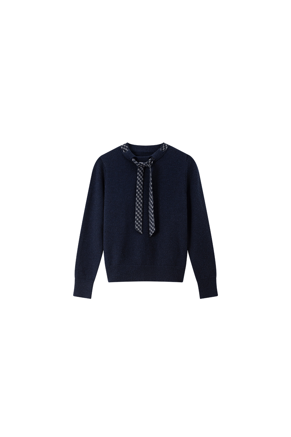 Navy Blue Plaid Office Suit Set