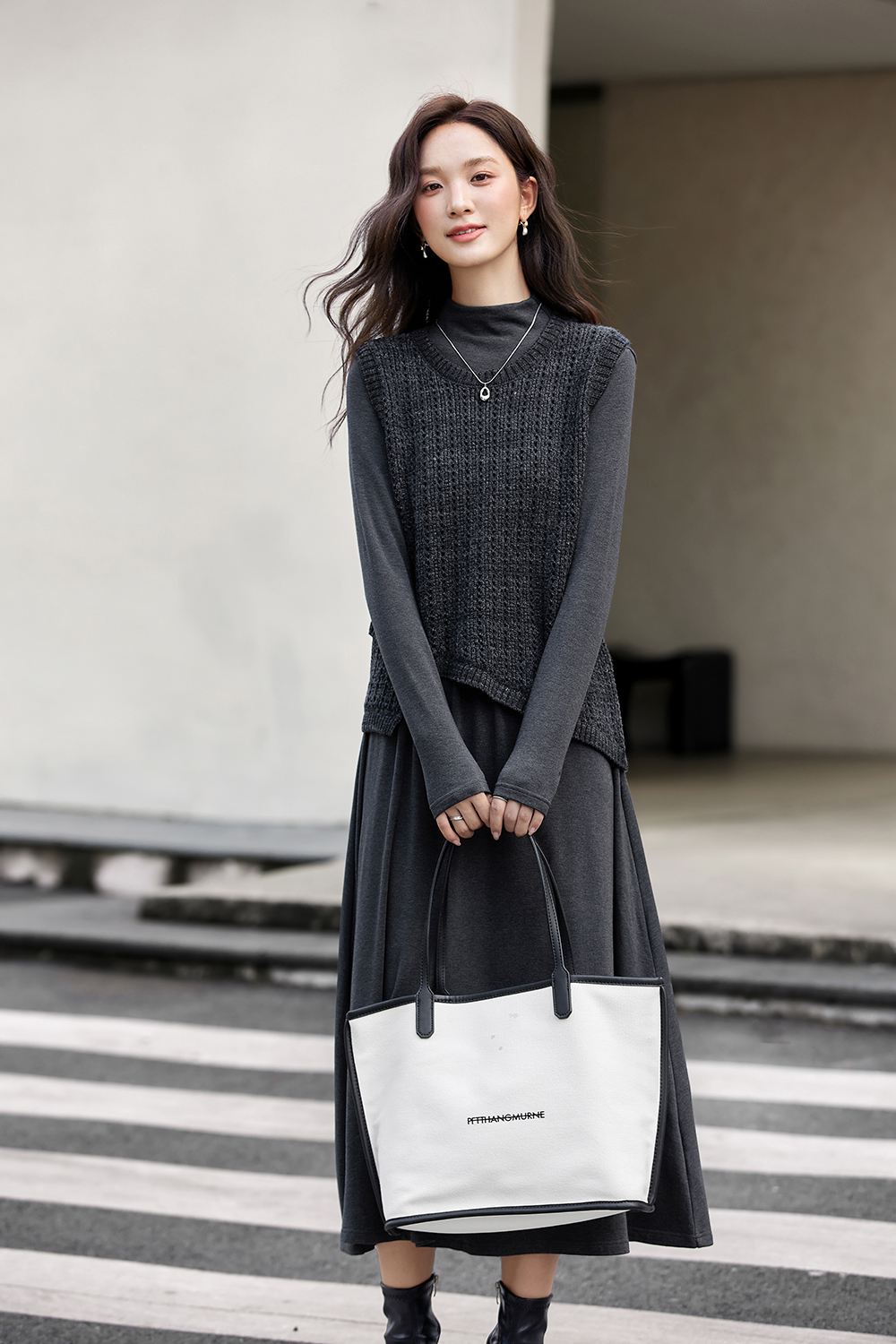 Irregular vest knitted dress two-piece suit-VIMLYSTORE