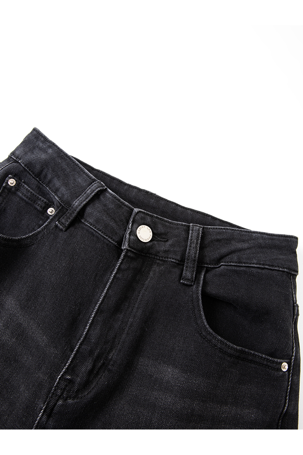 Gray Washed Wide-Leg Jeans