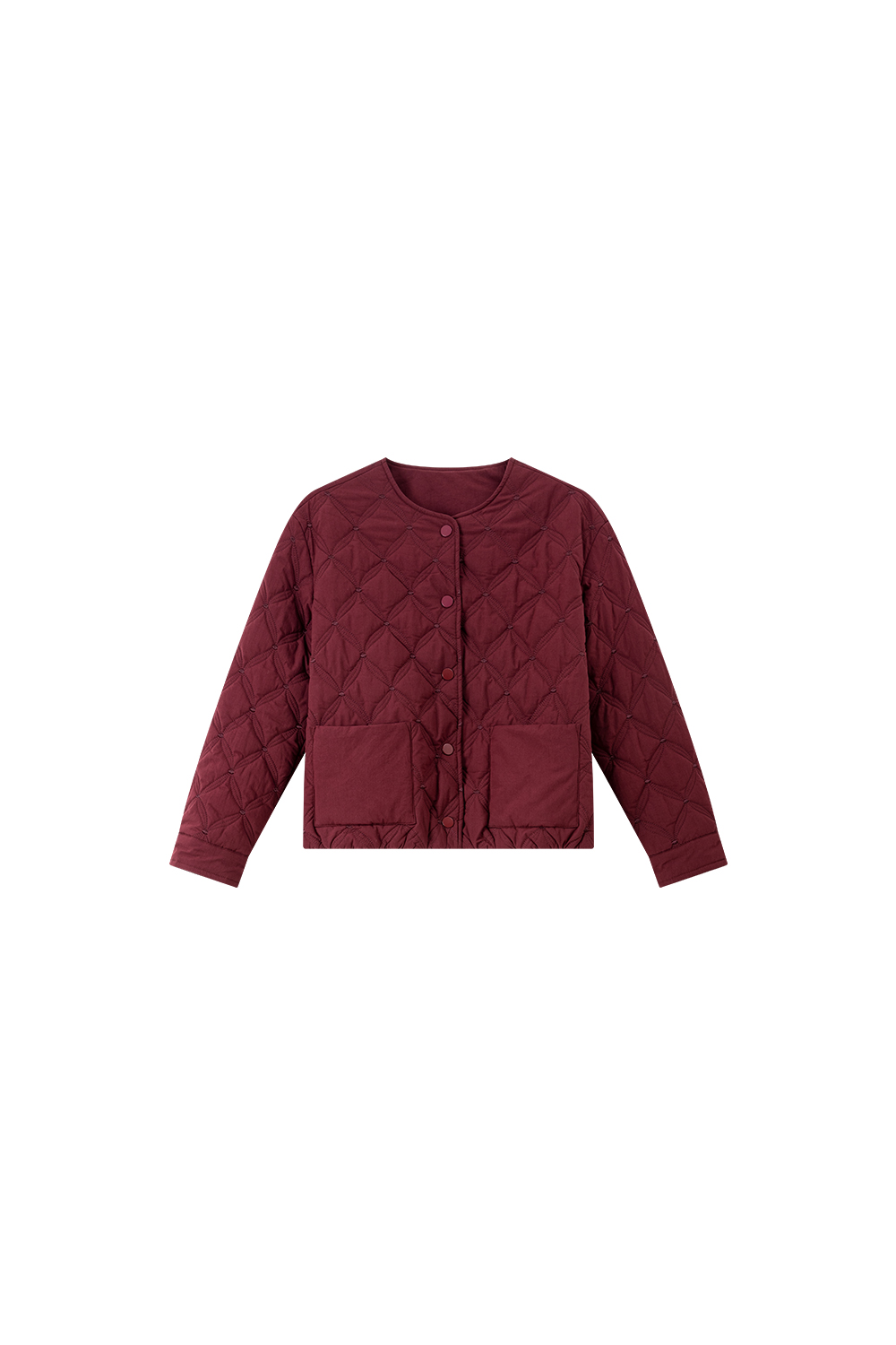 Crewneck Diamond-Quilted Cotton Jacket