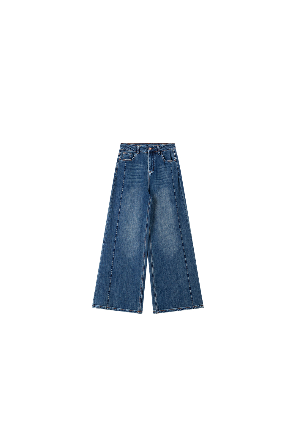 Blue retro washed micro - flared pants
