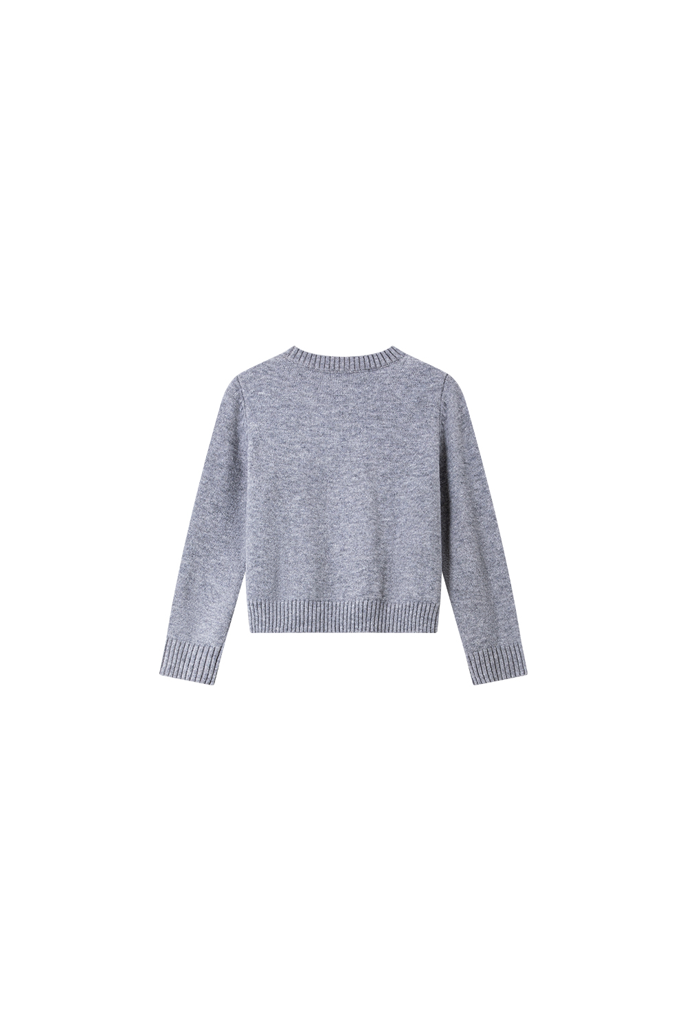 Marled grey 3D flower sweater