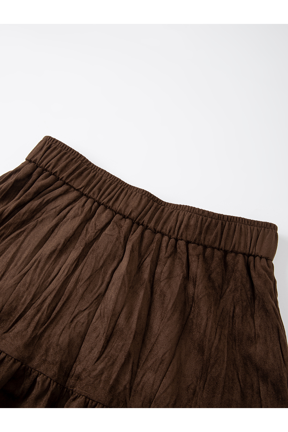 Frosted Velvet Lace Trim Midi Skirt