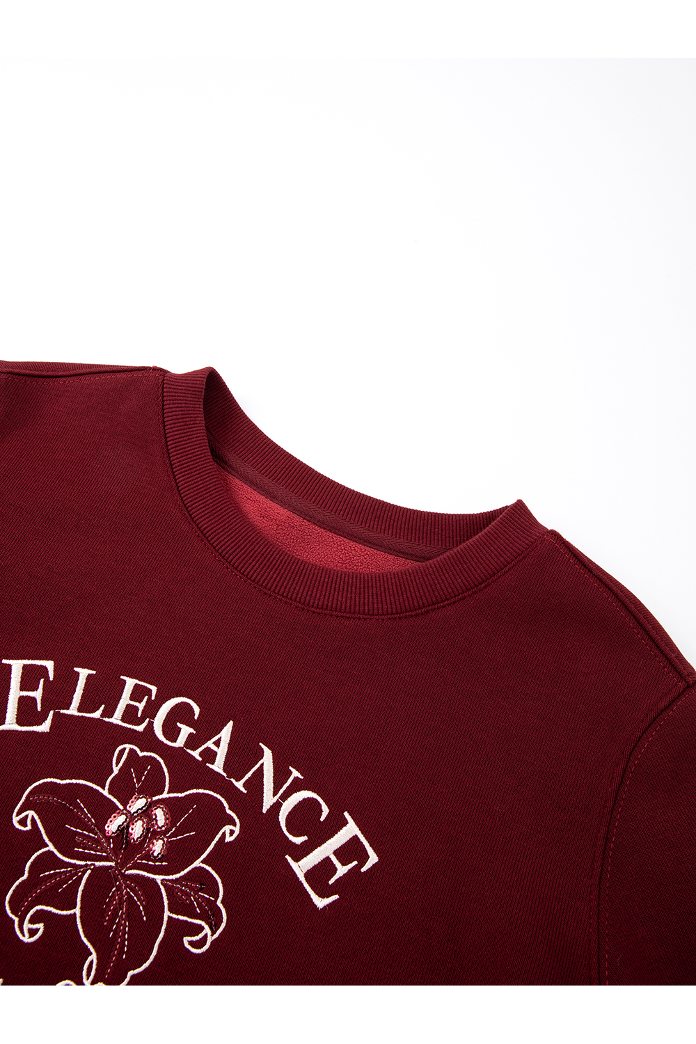 Raffia Red Printed Fleece-lined Sweatshirt