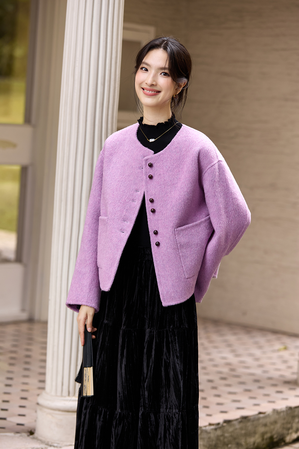 Elegant double-sided wool coat