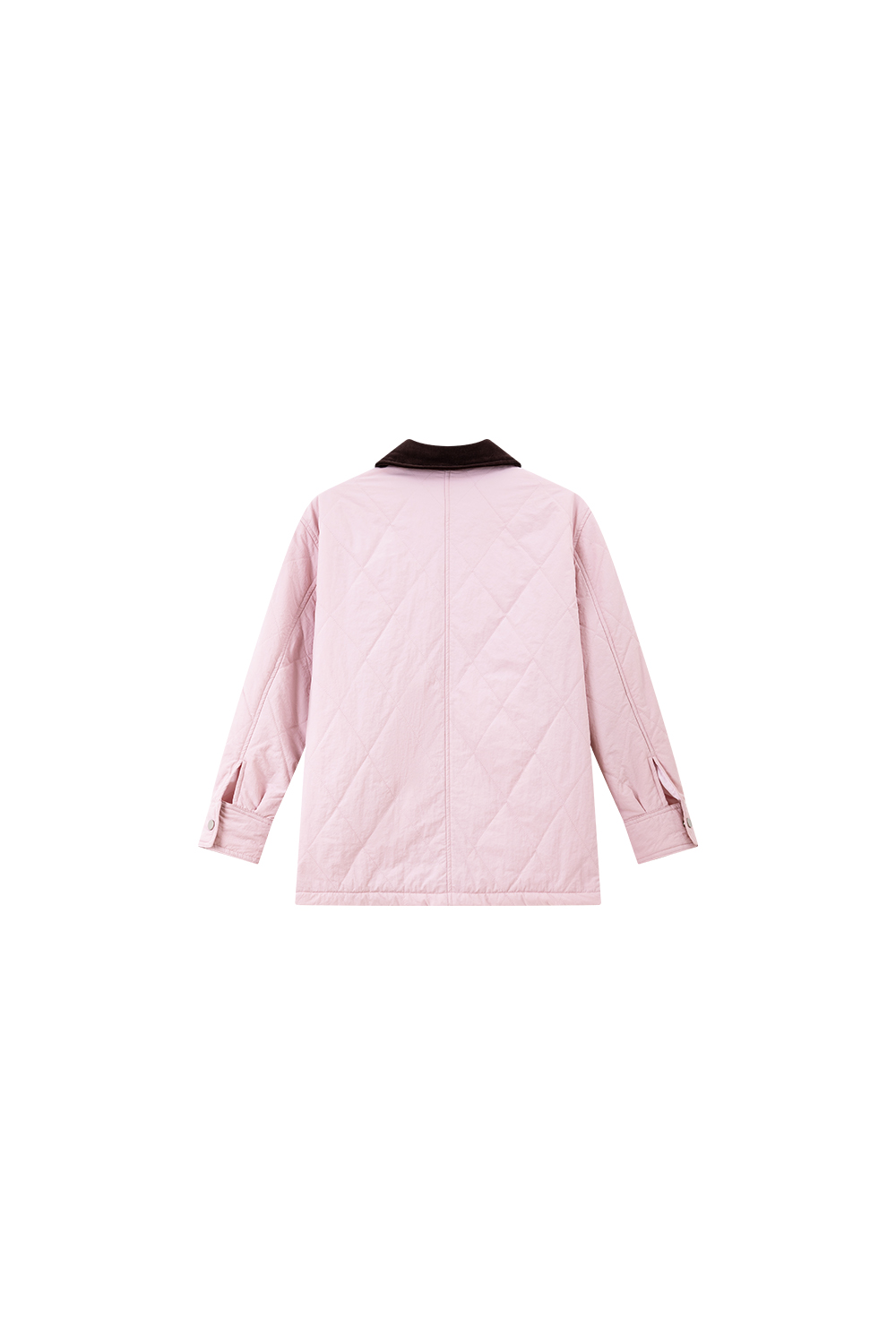 Pink lapel zipper cotton-padded jacket
