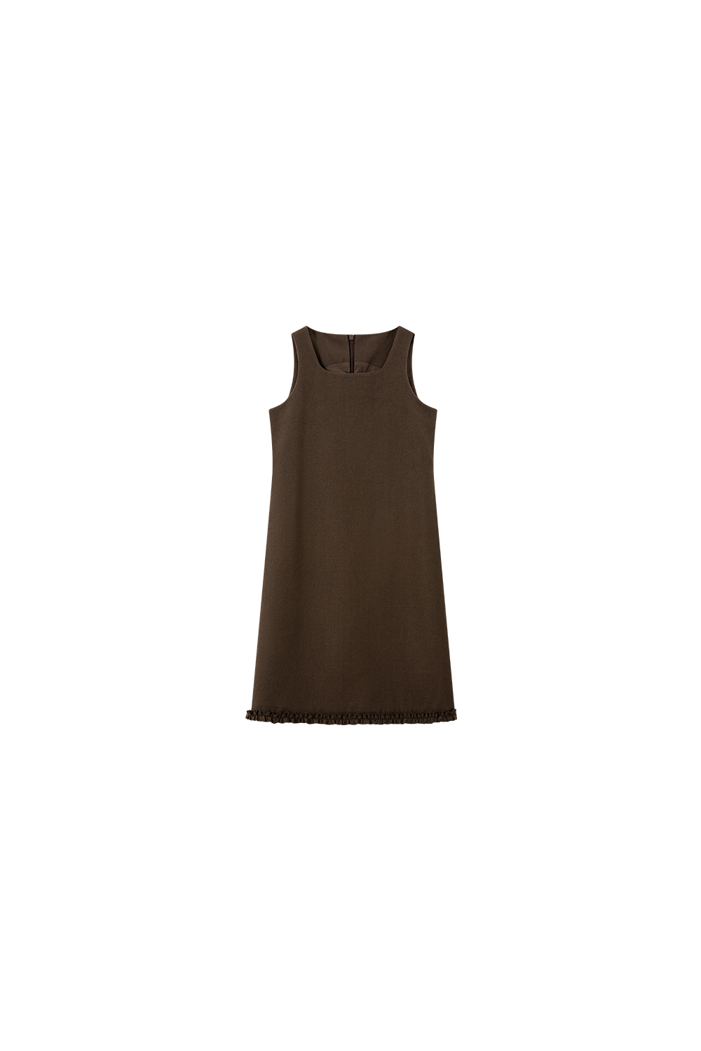 Coffee-colored slip dress set