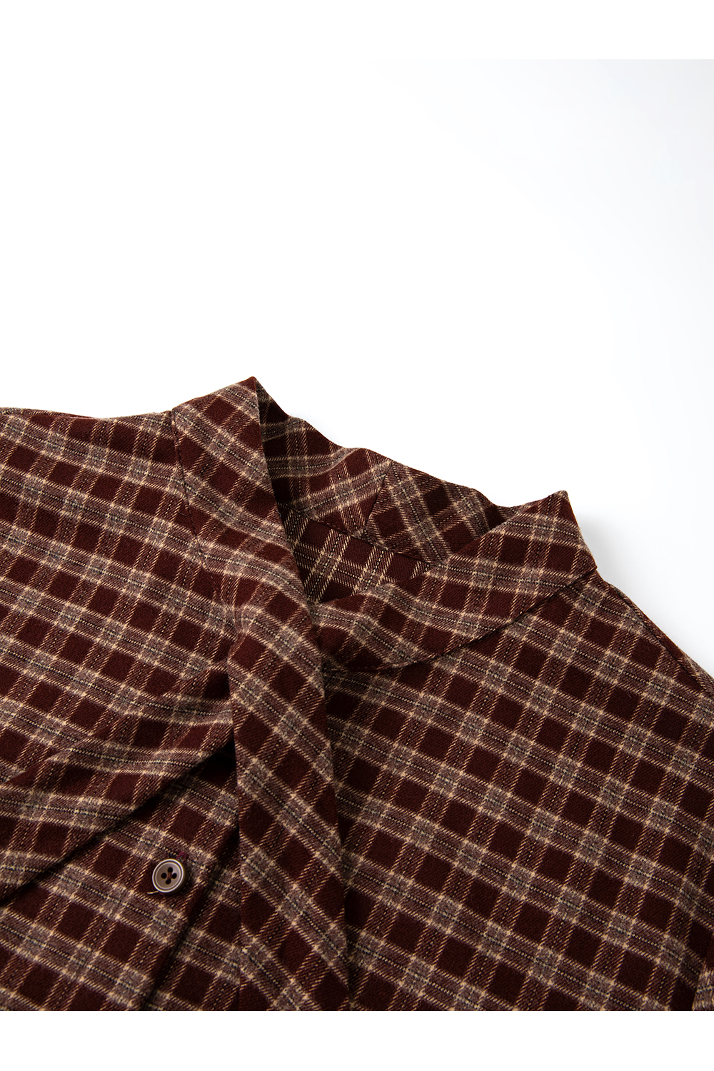 Coffee-colored vintage plaid shirt
