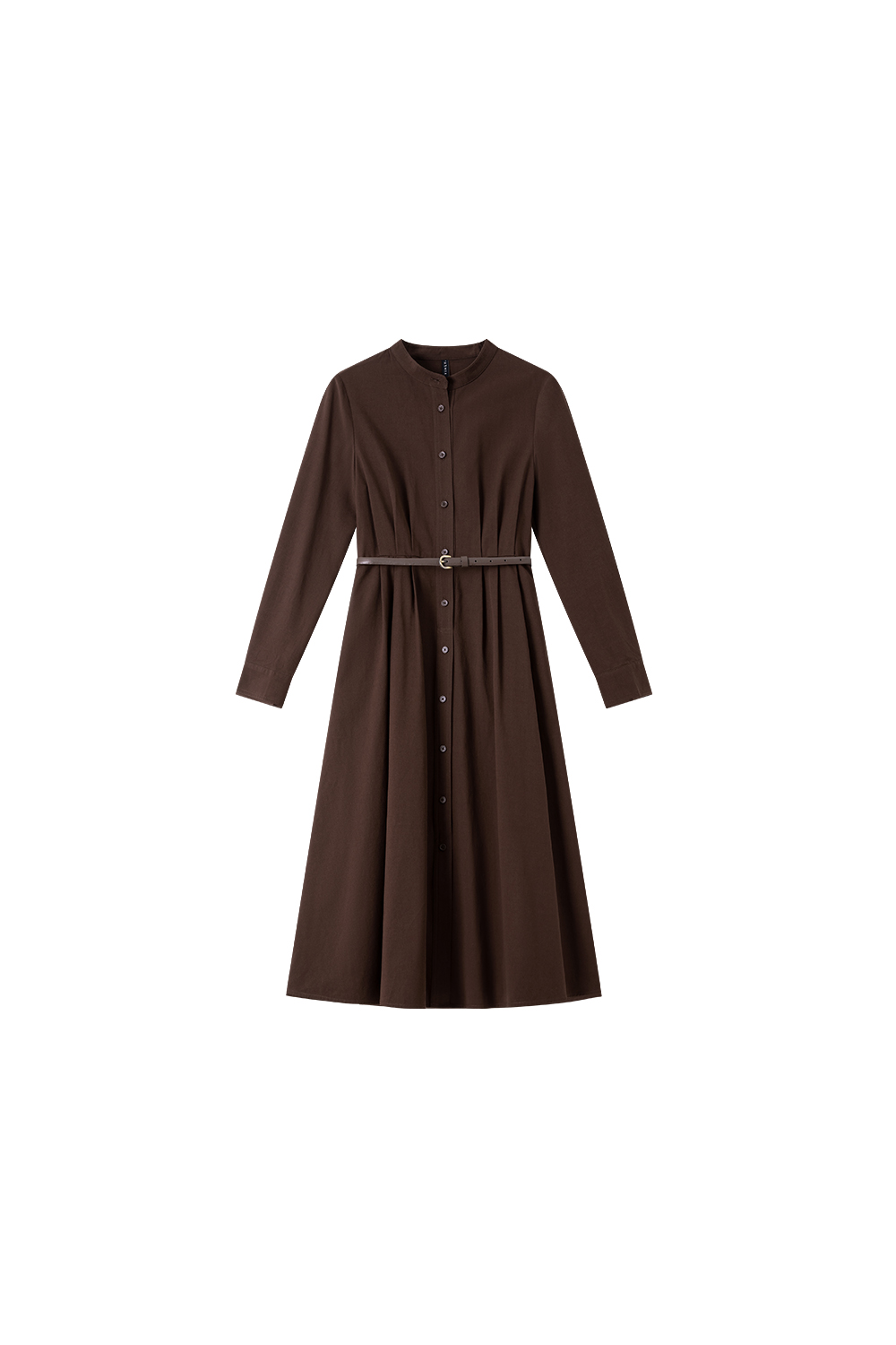 Belted Shirt Dress with Defined Waist-VIMLYSTORE