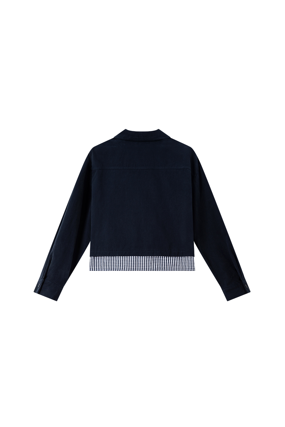 Navy & Stripe Faux Two-Layer Fashion Shirt-VIMLYSTORE