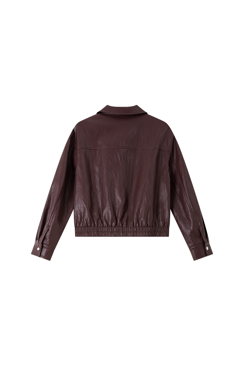 Hong Kong-Chic Cropped Faux Leather Moto Jacket-VIMLYSTORE