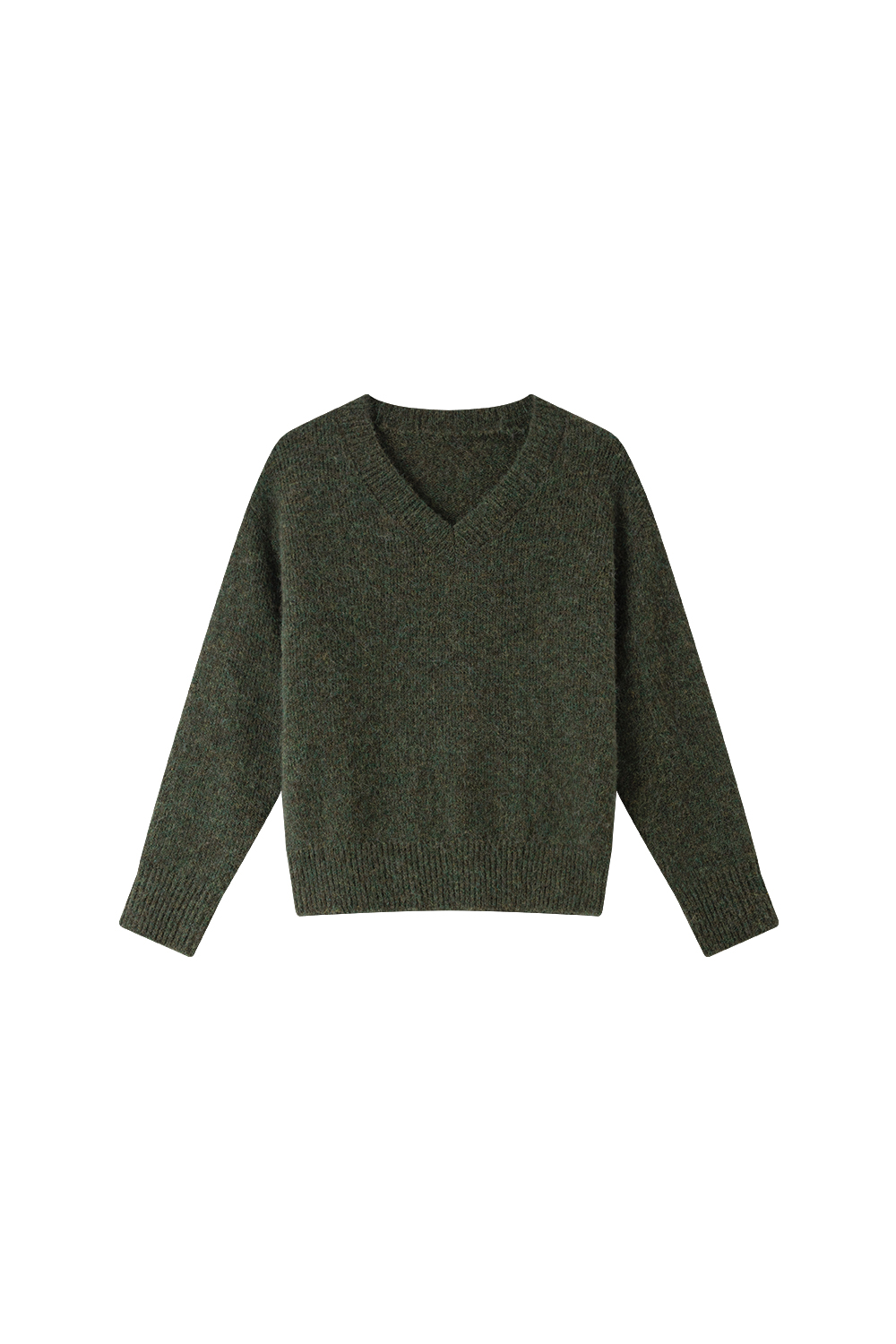Plush green leisure sweater-VIMLYSTORE