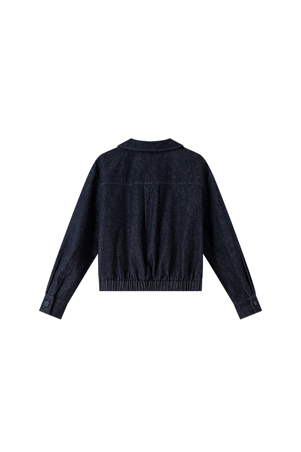 Washed Denim Jacket with Youthful Straight Cut-VIMLYSTORE