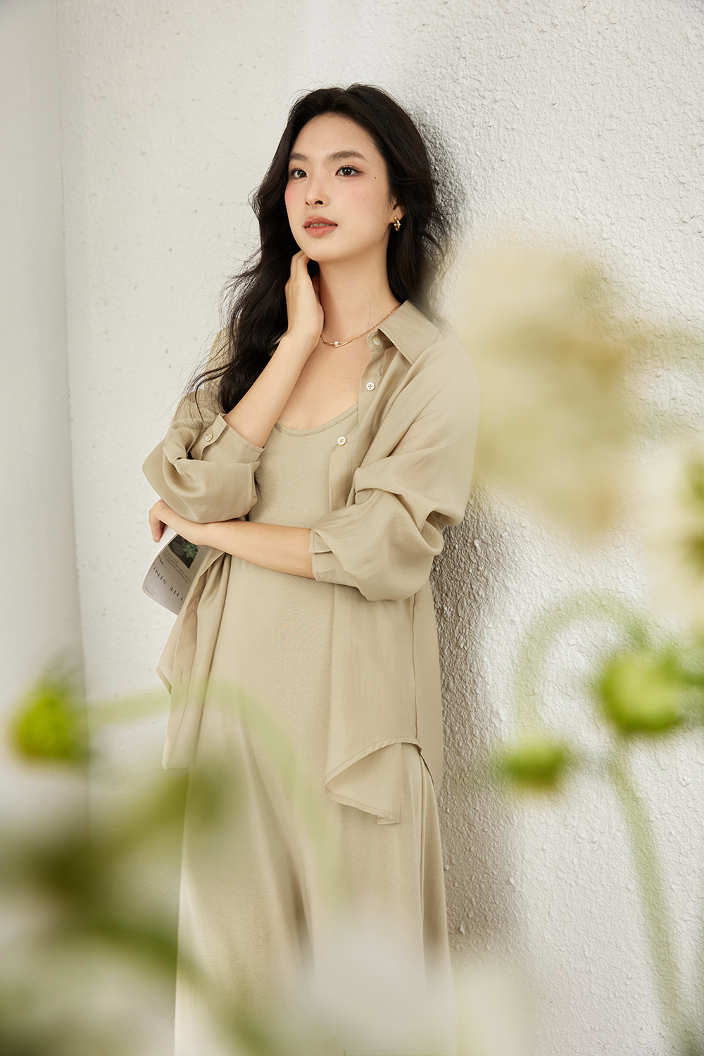 Notch-Neck Top & Slip Dress Coord Set-VIMLYSTORE