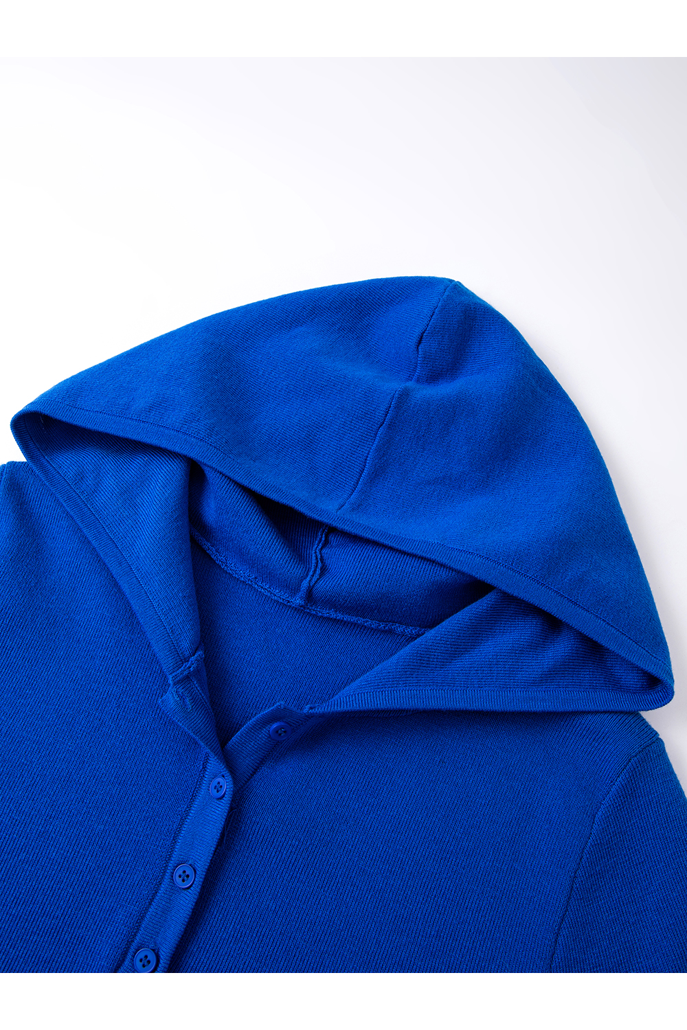 Wool-Blend Hooded Longline Knit Top-VIMLYSTORE