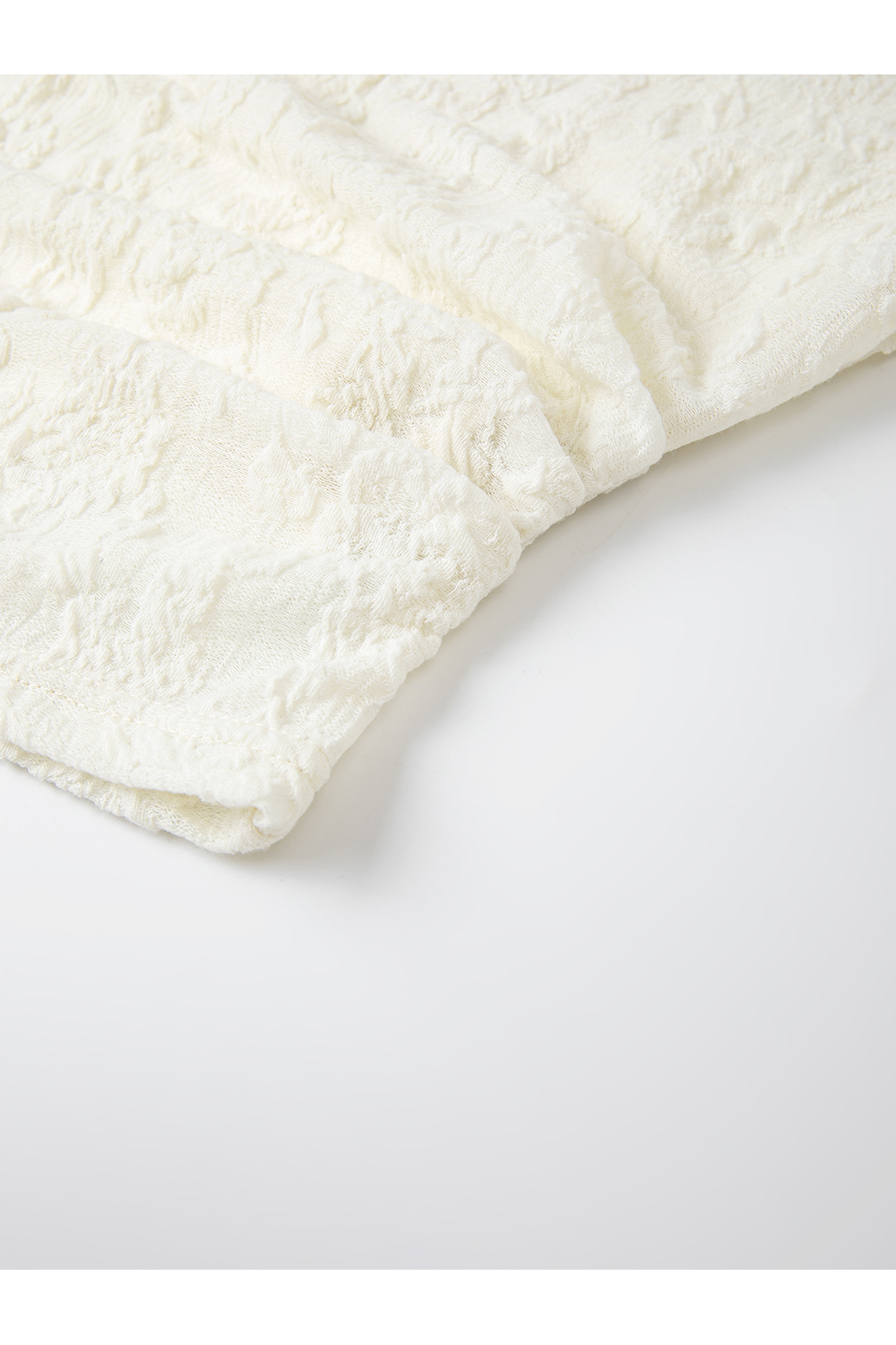 Lace-Trimmed Boatneck Top with Smocked Waist-VIMLYSTORE