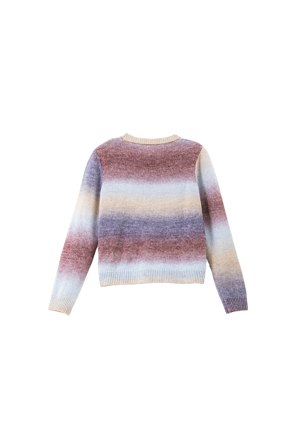 Gradient Color Round Neck Sweater Skirt Set-VIMLYSTORE