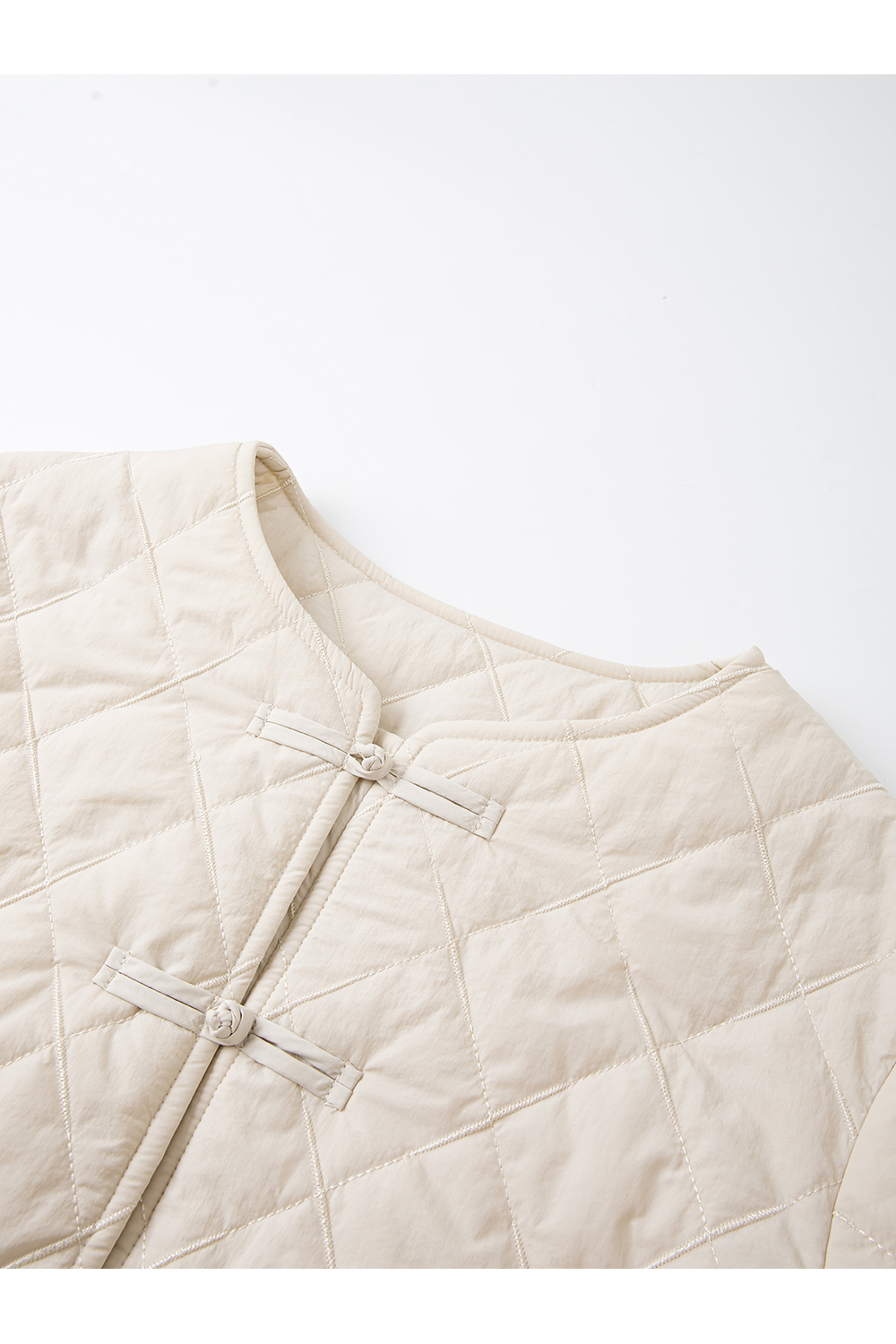 Loose Frog Closure Diamond Quilted Warm Cotton Jacket-VIMLYSTORE
