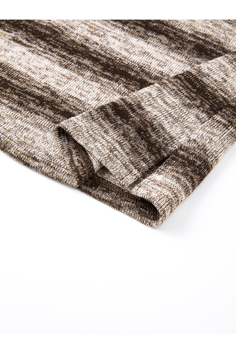 Slimming Mock Neck Stripe Knit Long Sleeve T-Shirt-VIMLYSTORE