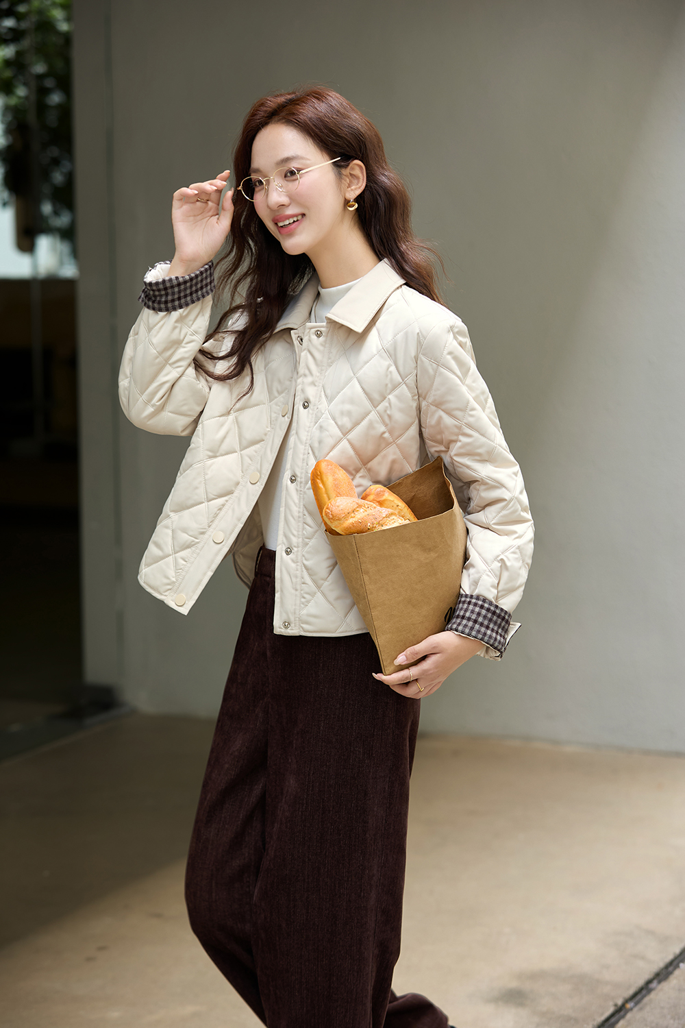 Retro casual quilted cotton jacket-VIMLYSTORE