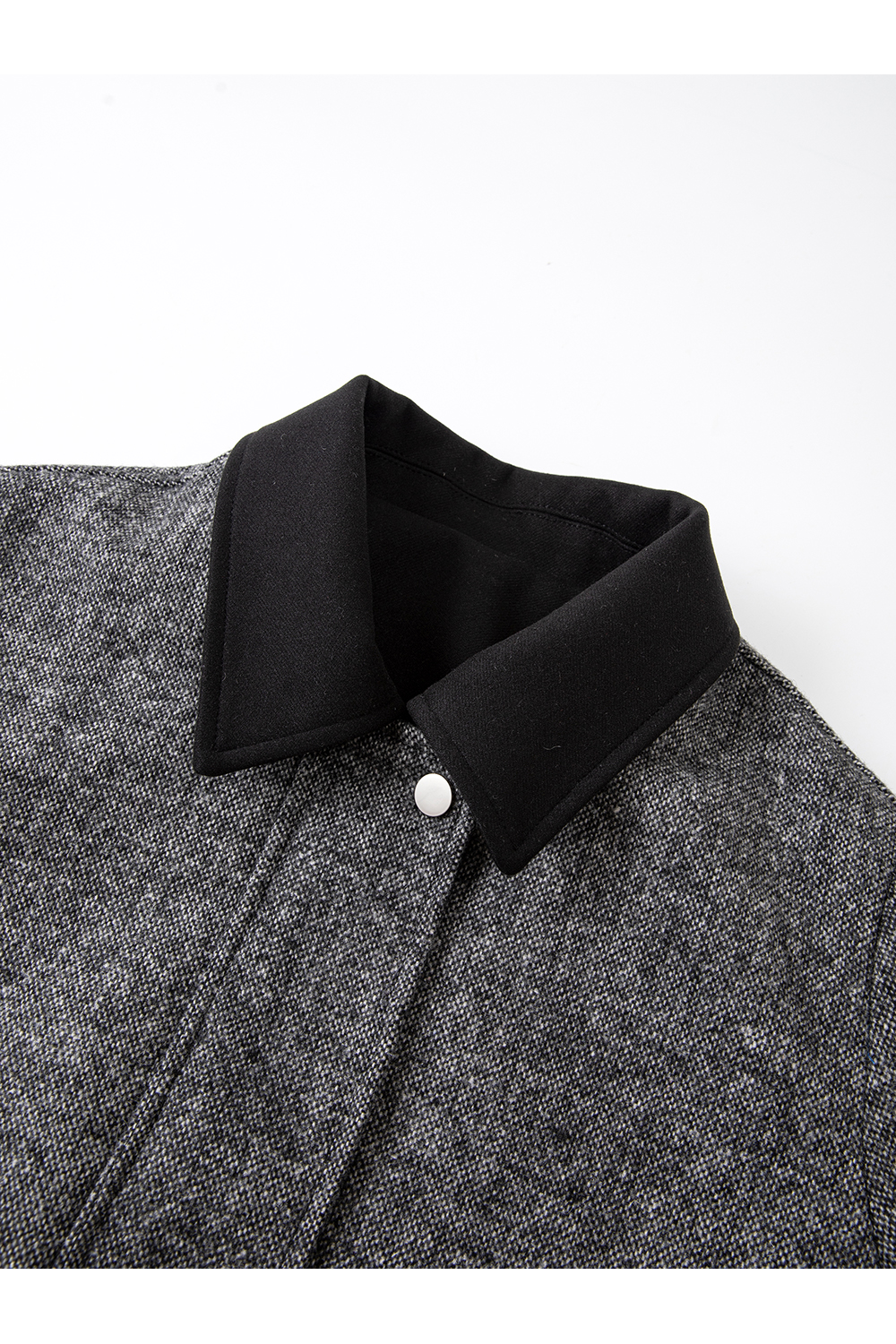 Vintage Gray Flecked Wool-Blend Coat-VIMLYSTORE