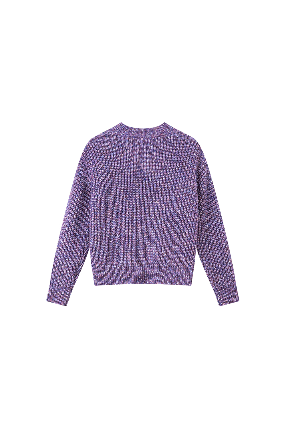 Purple French Cut-Out Crewneck Sweater