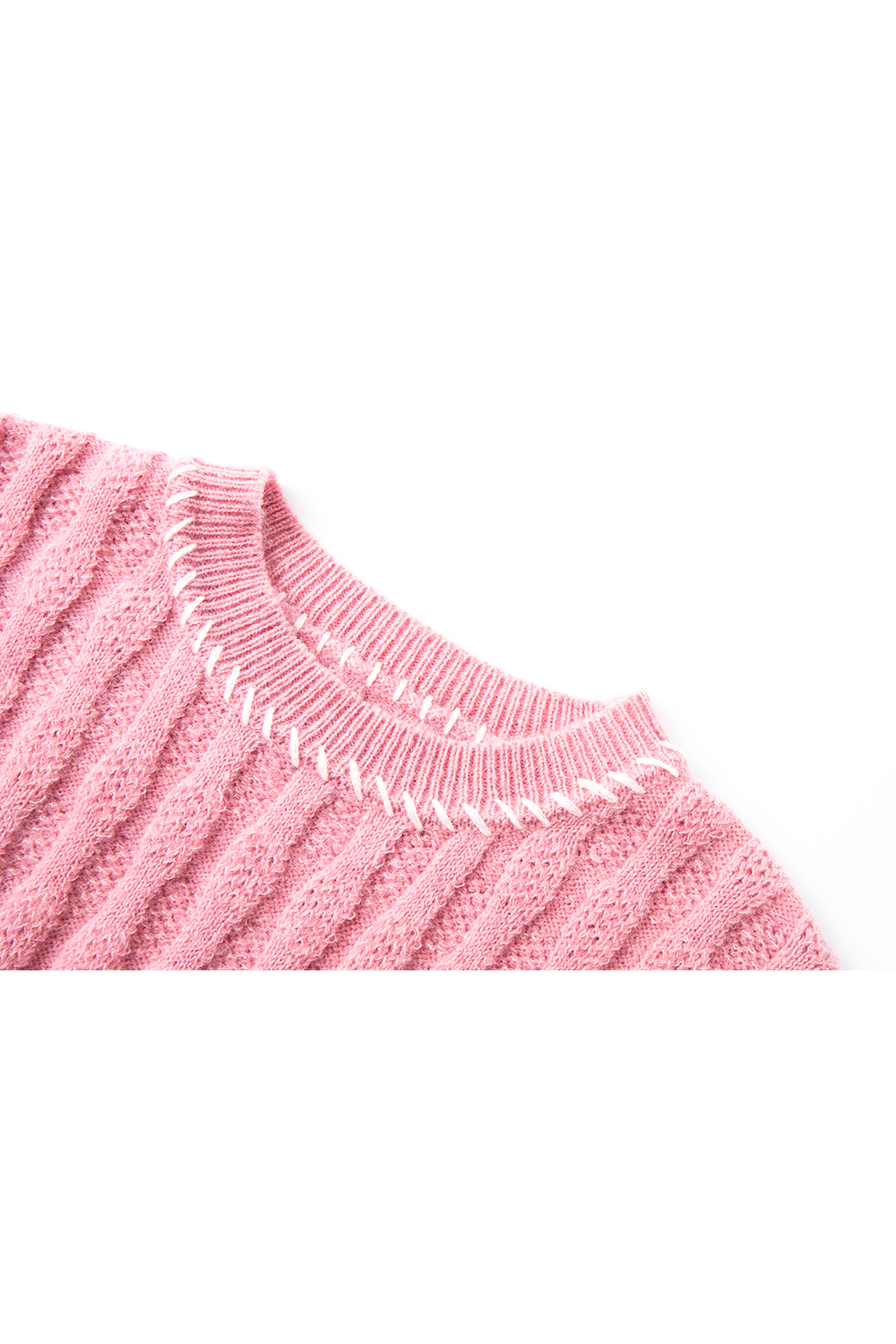 Pink Slouchy Cable-Knit Sweater