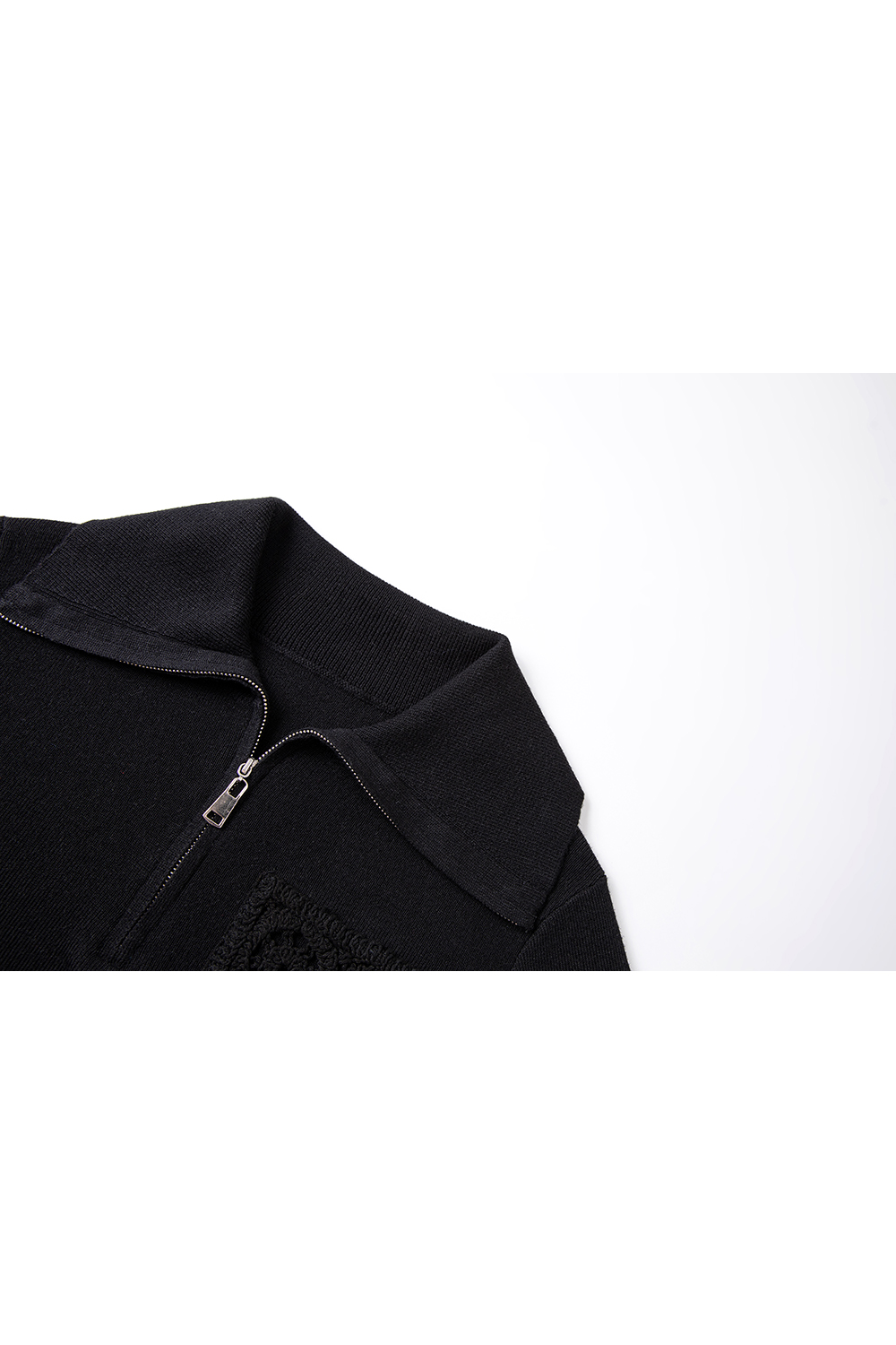 French openwork lace knit top-VIMLYSTORE