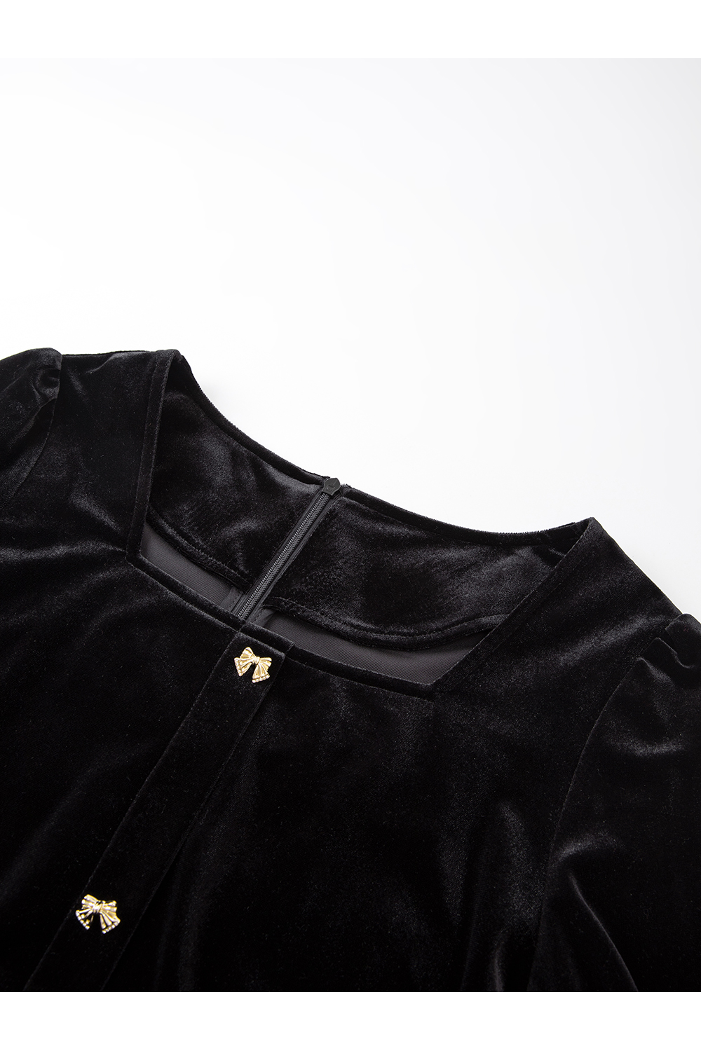 French-Style Velvet Paneled Dress